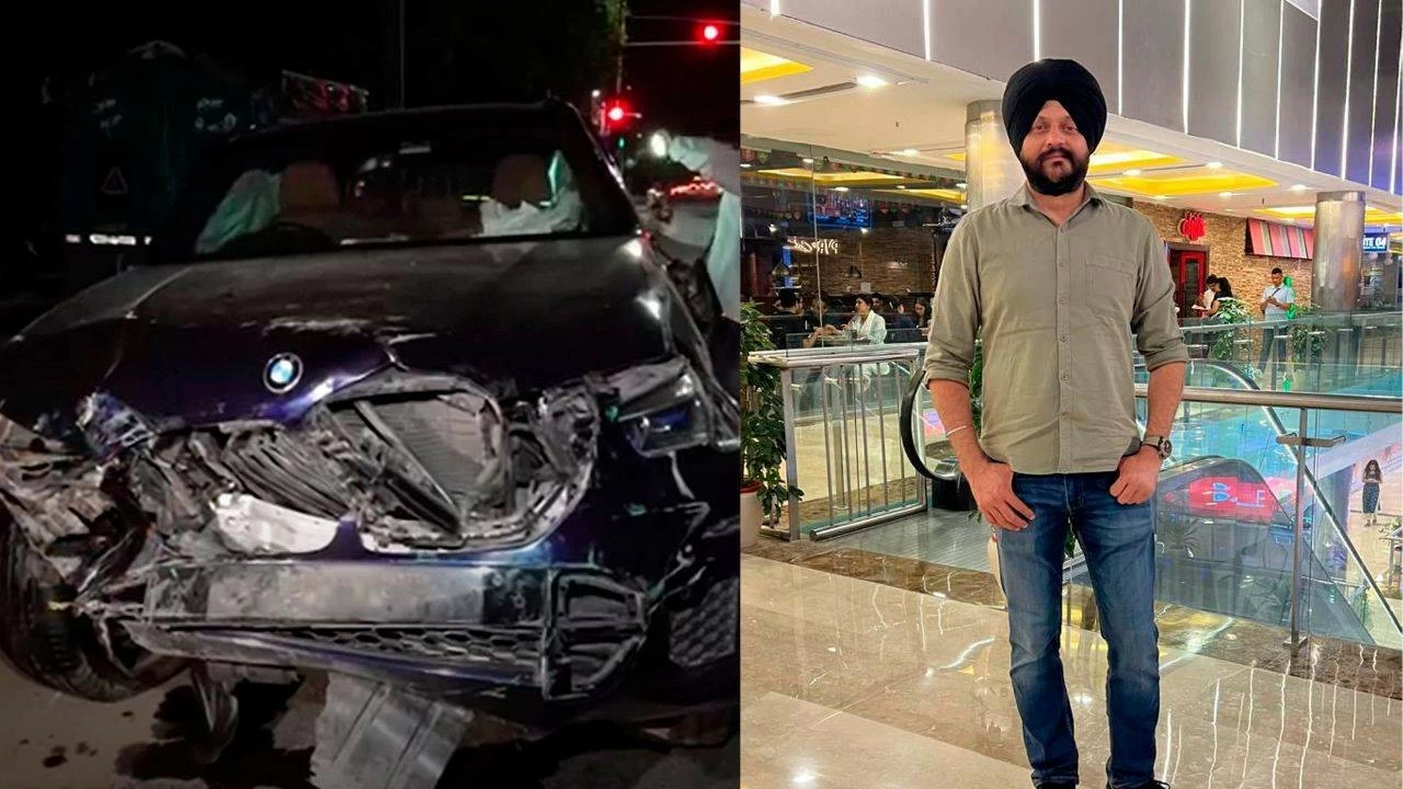 The BMW car was being driven by Gaganpreet Kaur, and it his the 2-wheelere of Navjot Singh near the  Delhi Cantonment metro station 