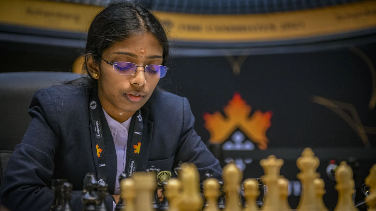 R Vaishali defended her FIDE Women's Grand Swiss title.