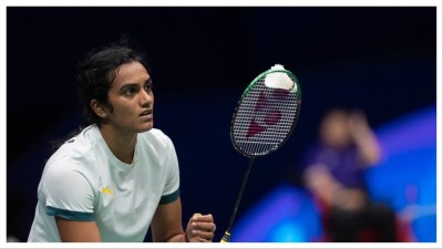 PV Sindhu in action on Tuesday. 