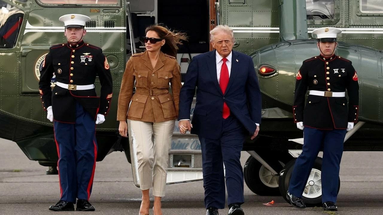  Trump and Melania later flew to the US aboard Air Force One.