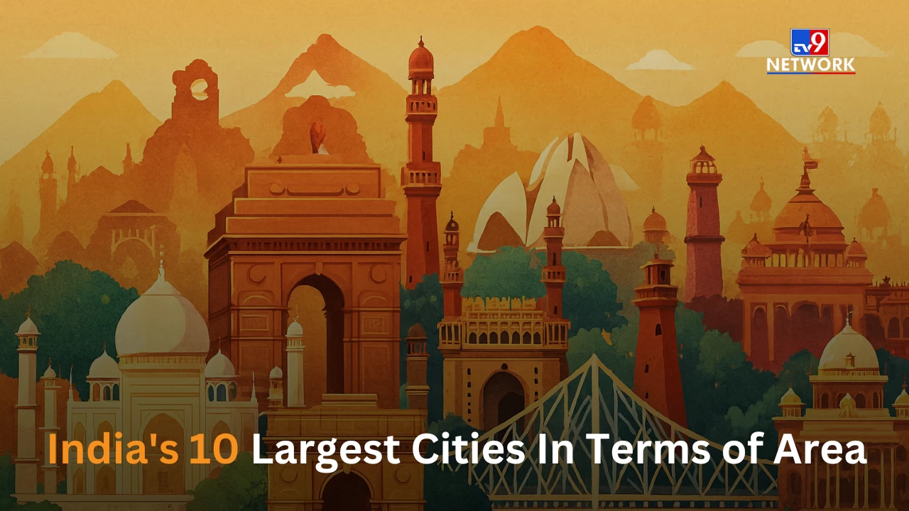 List of India's largest cities in terms of land. 
