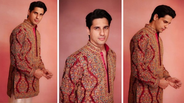 Sidharth Malhotra embroidery kurta look