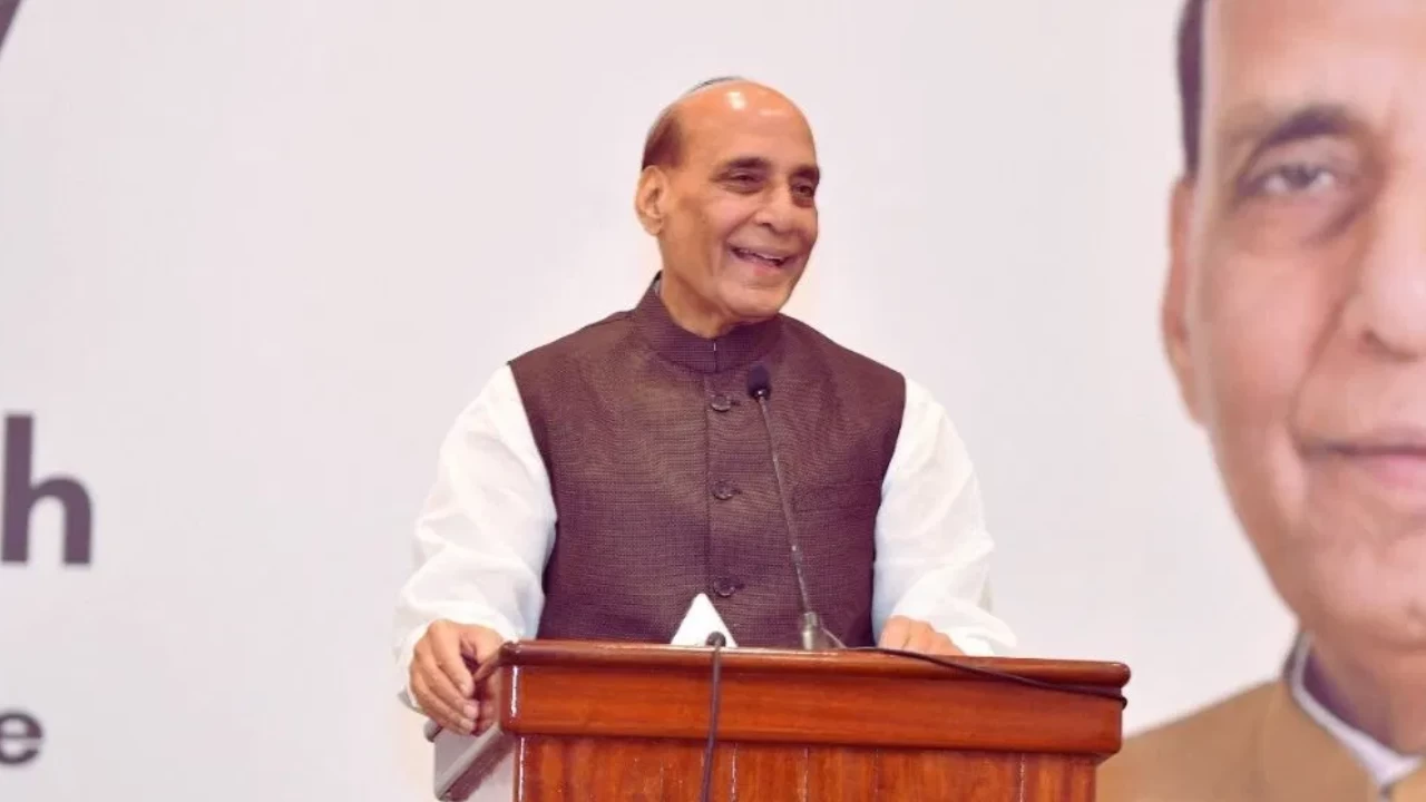 Rajnath Singh at a public gathering in Morocco