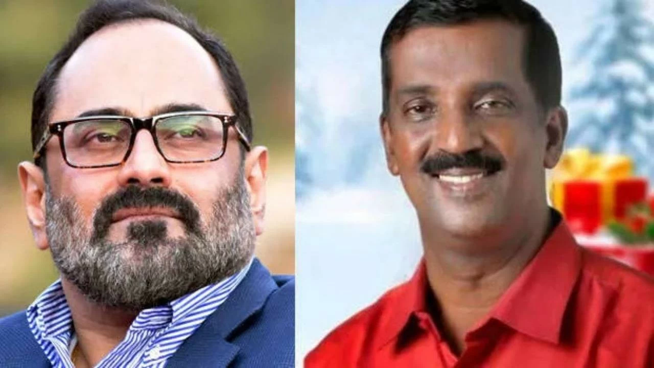 BJP state president Rajeev Chandrasekhar (Left) and Anil Kumar (Right)