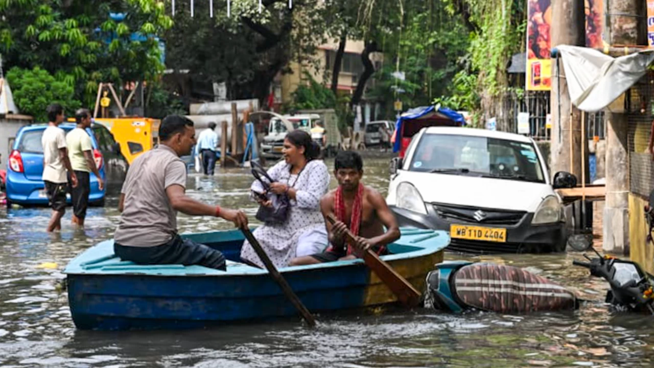 Due to severe waterlogging in the city, the traffic movement was also disrupted. (Photo credit: PTI)