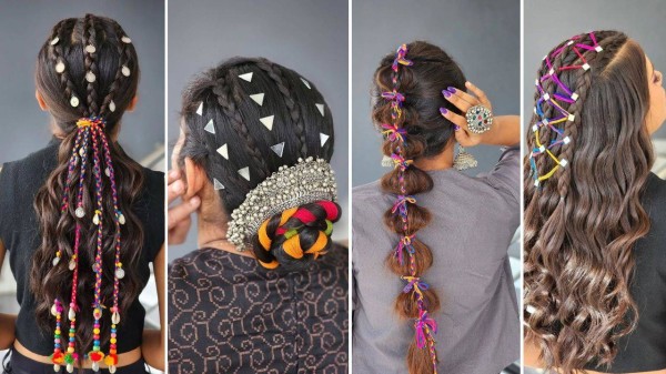 Navratri 2025: Colourful hairstyles for long tresses
