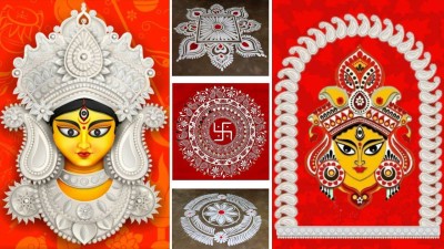 Elegant alpana designs to welcome Maa Durga (Picture credit: Pinterest)