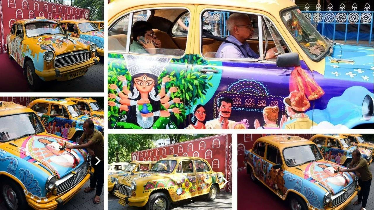 Kolkata’s iconic yellow taxis get Durga Puja makeover in 2025