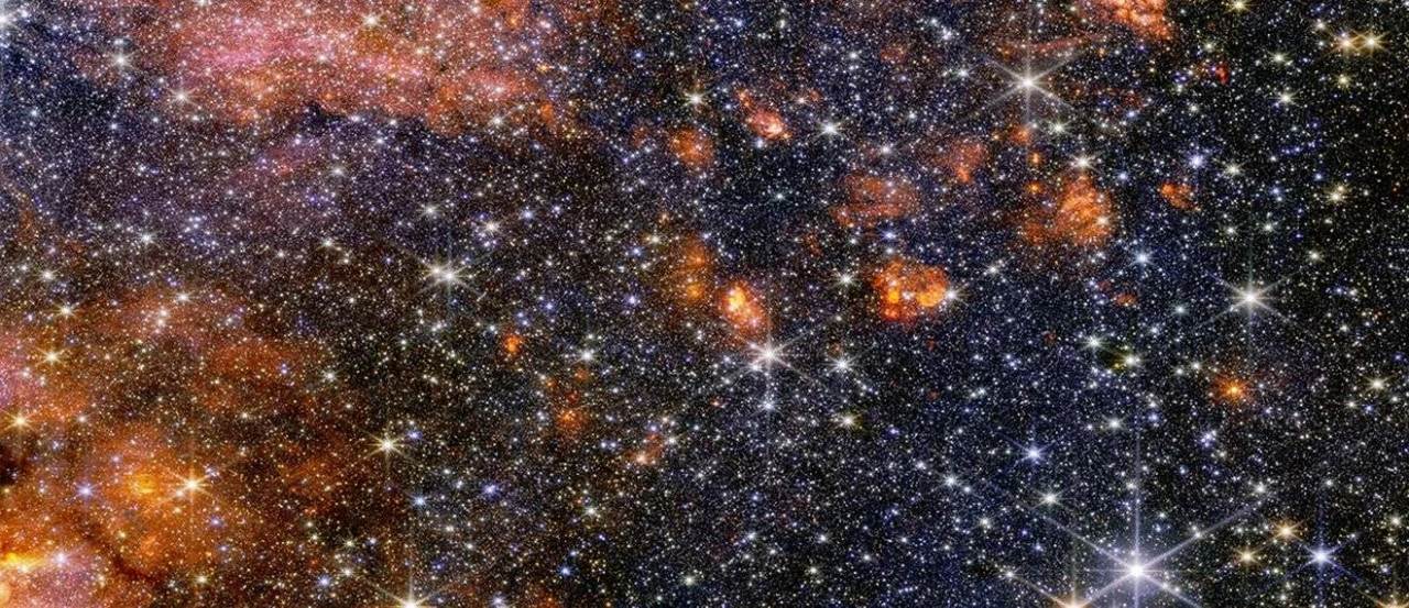 Sagittarius B2 molecular cloud captured by Webb. 