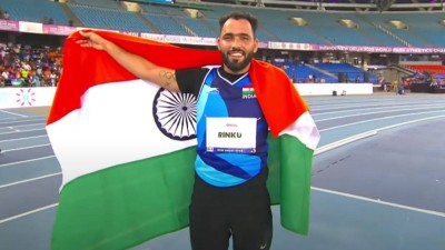 Rinku Hooda created history by winning a gold medal in the men's javelin throw F46 event.