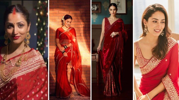 Red saree design ideas to try for Karwa Chauth 2025