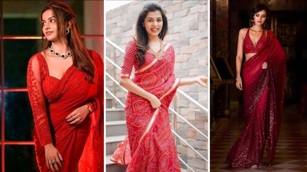 Red saree design ideas to try for Karwa Chauth 2025
