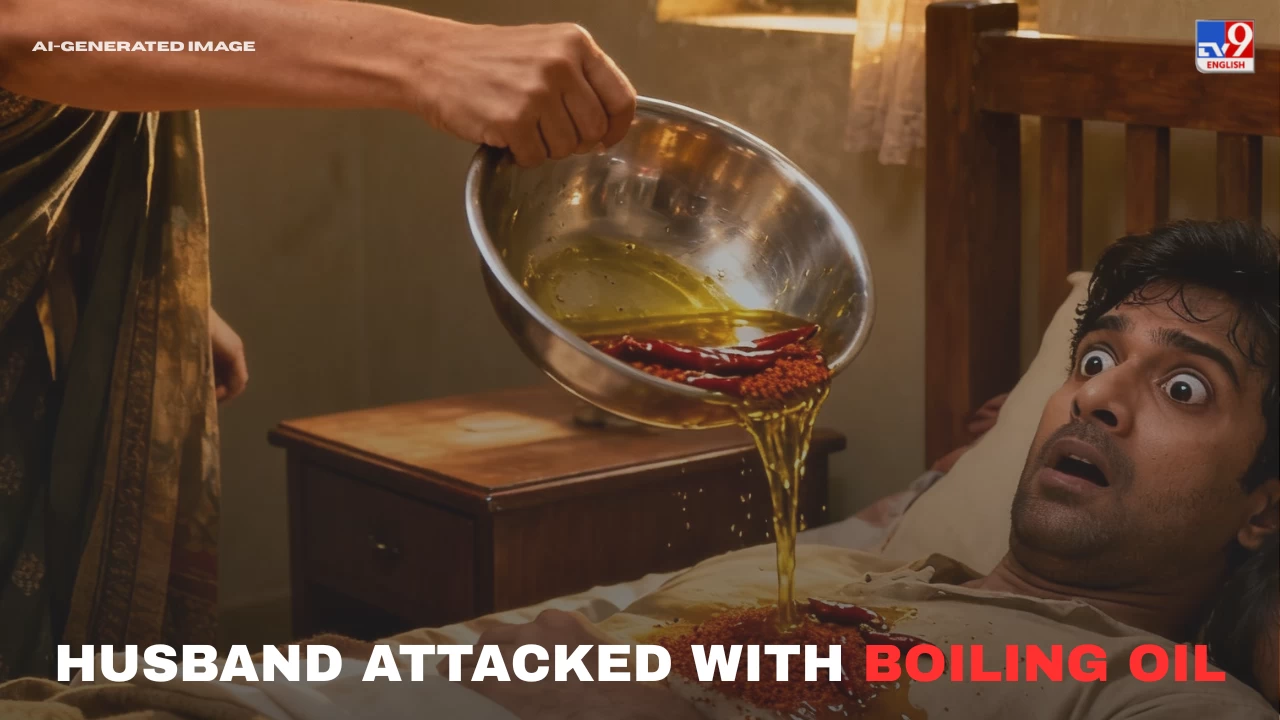 Husband suffers severe burns after wife allegedly pours boiling oil and chilli powder over him. (AI-Generated representative image)