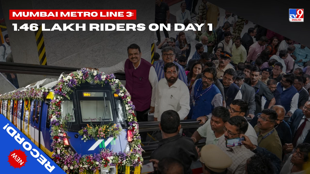 Mumbai Metro 3 Aqua Line welcomes over 1.46 lakh passengers on its first day.