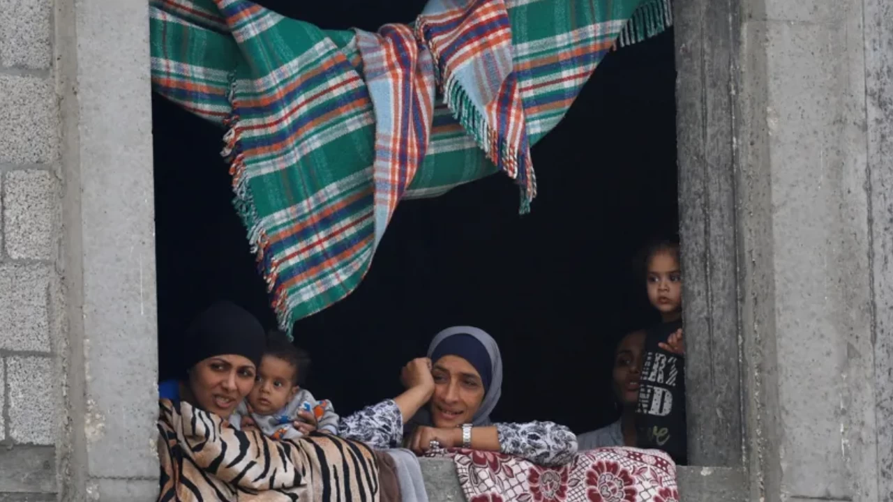 A scene captured during the announcement of the agreement of the Gaza ceasefire on Thursday