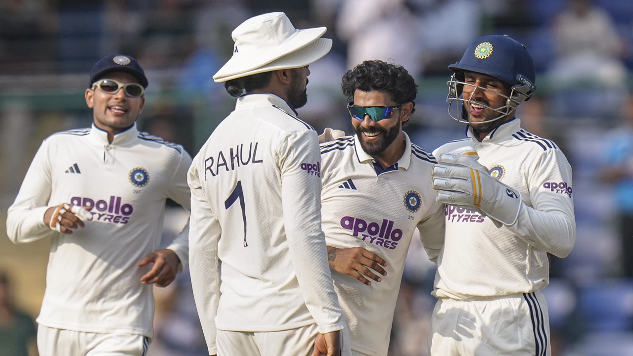 Ravindra Jadeja picked up three wickets in West Indies&#039; first innings on Day 2 of the 2nd Test.