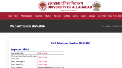 Allahabad University PhD Admission 2026