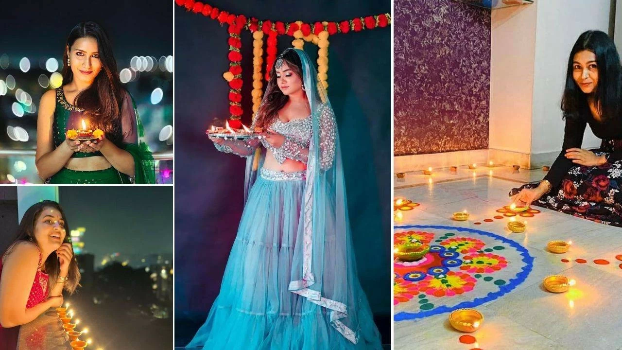 Elegant Diwali photo poses for women