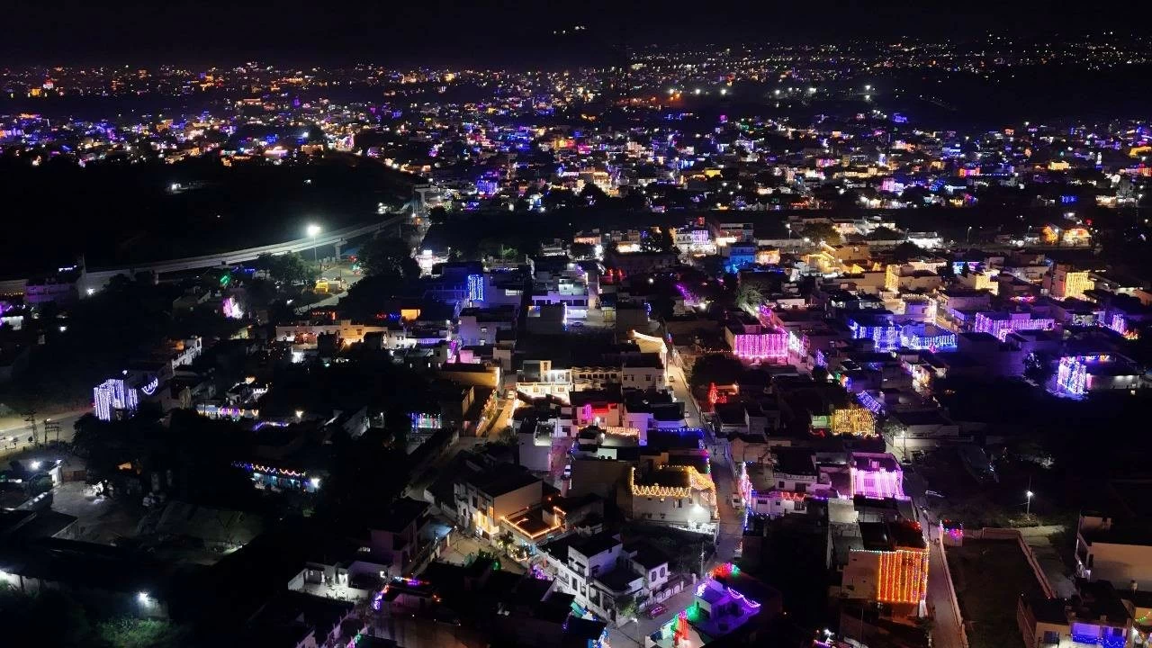 Ajmer: City illuminated during Diwali celebrations, Monday, Oct. 20, 2025