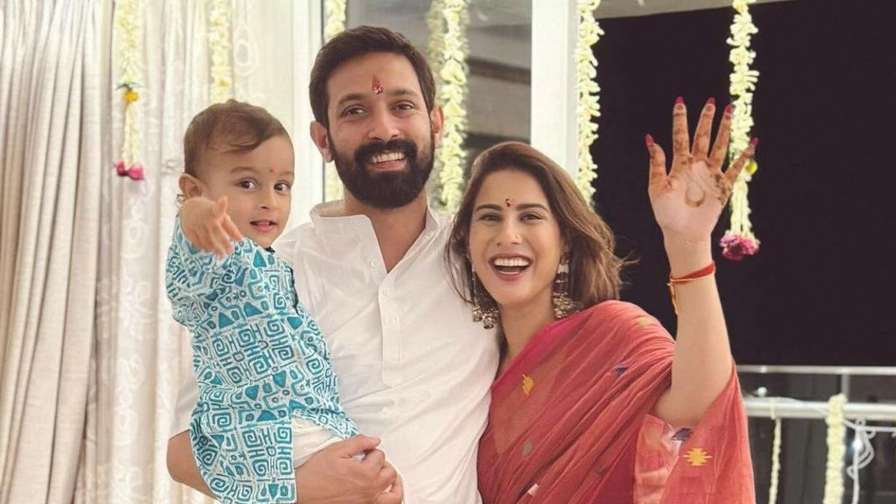 Vikrant Massey with wife Sheetal and their son