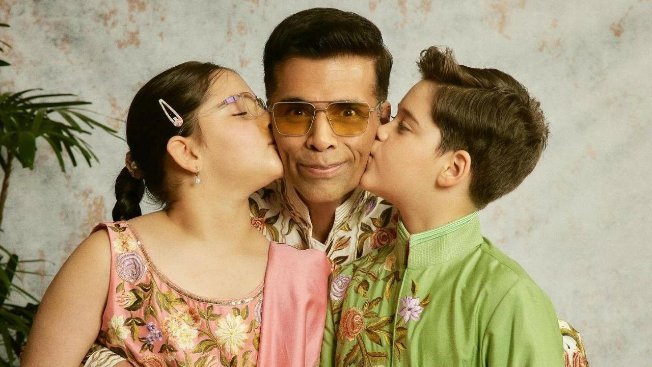 Karan Johar celebrates Diwali with twins Roohi and Yash