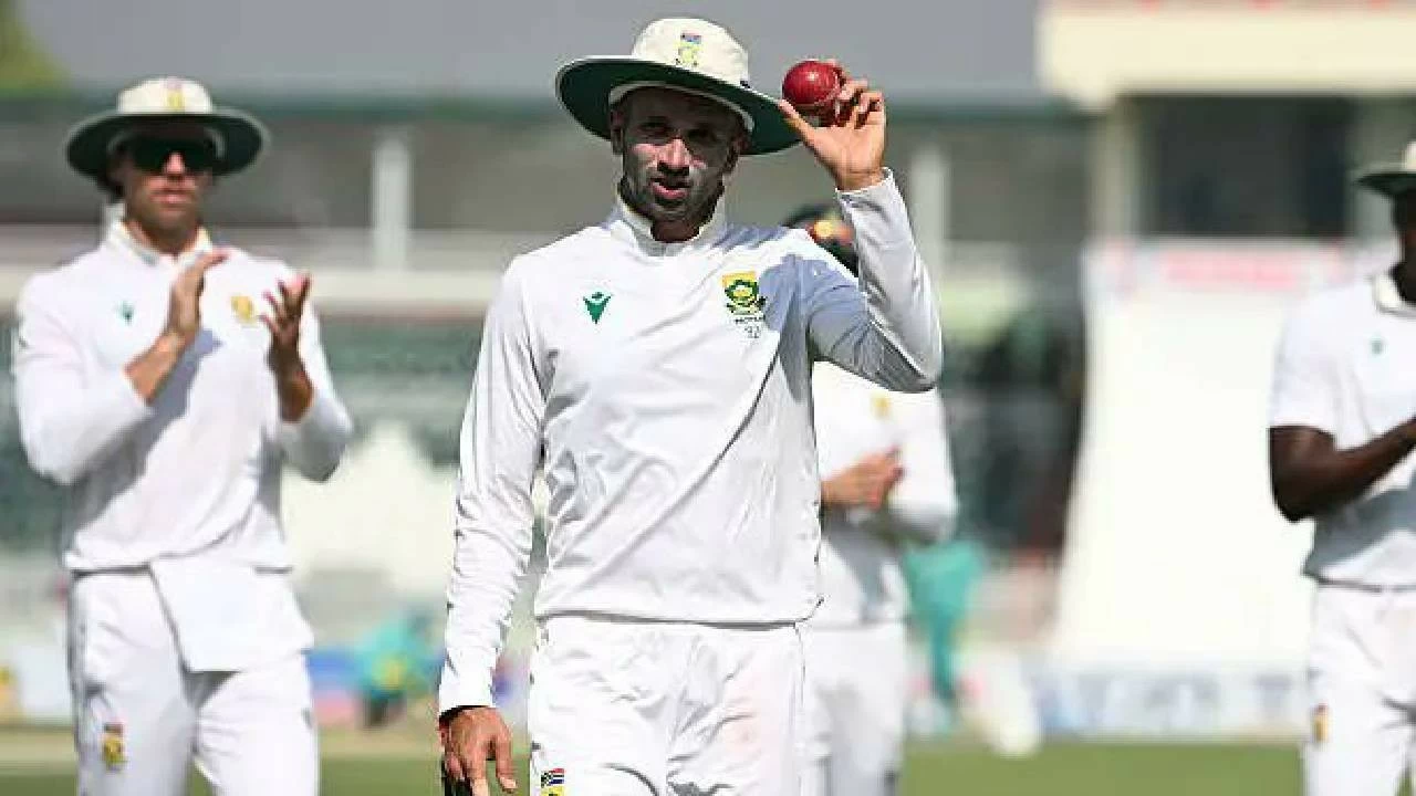 Keshav Maharaj claimed a seven-wicket haul against Pakistan.