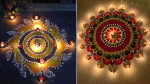 Vibrant Govardhan Puja rangoli design ideas