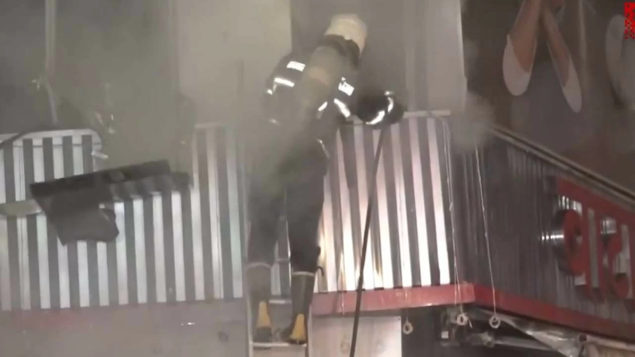 Major fire breaks our at Bata showroom in Mumbai on Sunday night. (PTI photo)