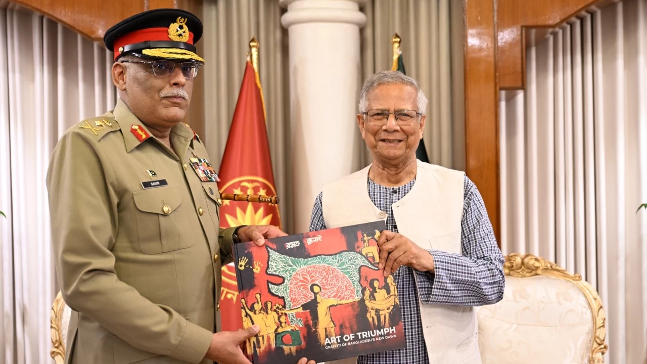 Yunus gifted a book, titled 'Art of Triumph', and its cover had Bangladesh's distorted map. (Photo credit: X)