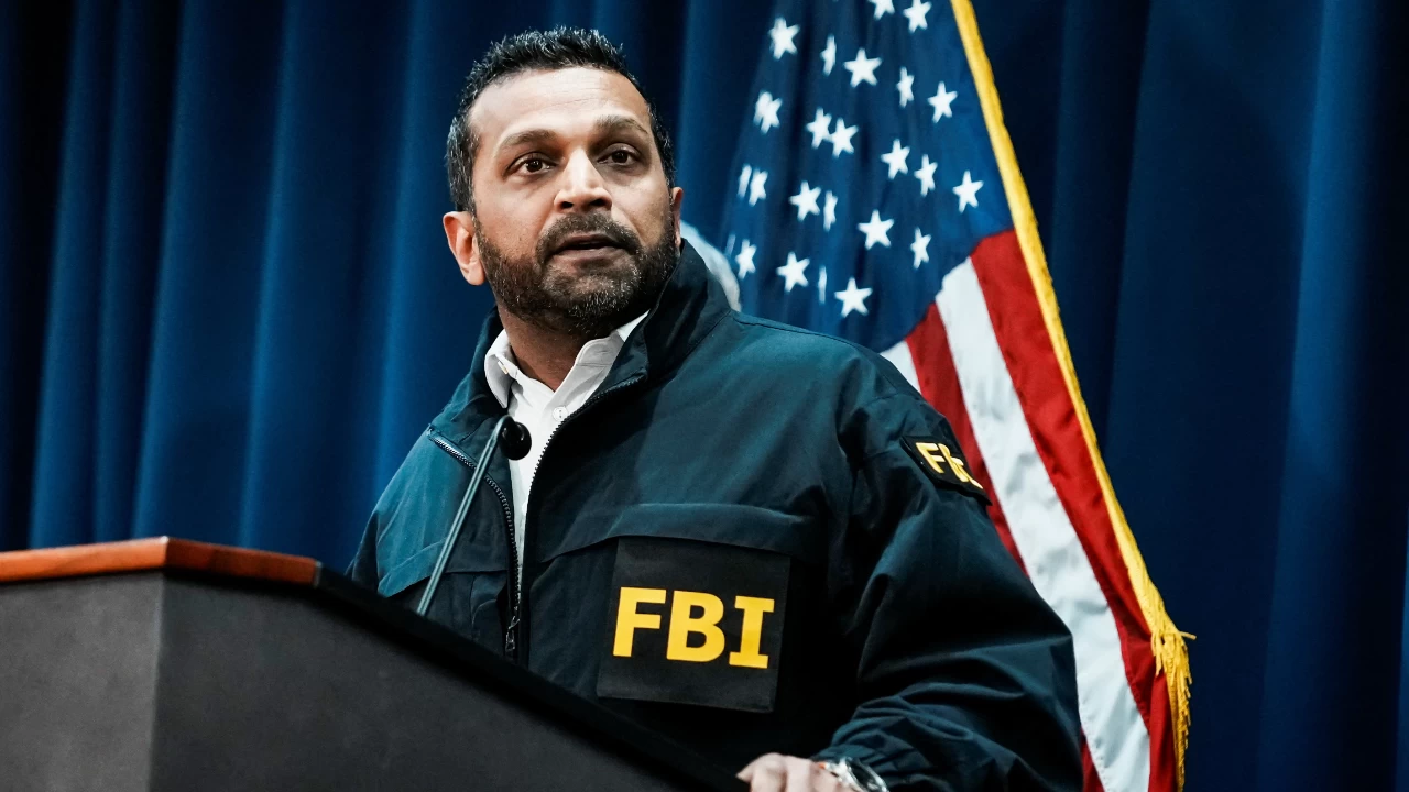 The chief of the FBI visited the Real American Freestyle event with his partner Alexis Wilkins, a 26-year-old country singer. (Photo credit: Reuters)