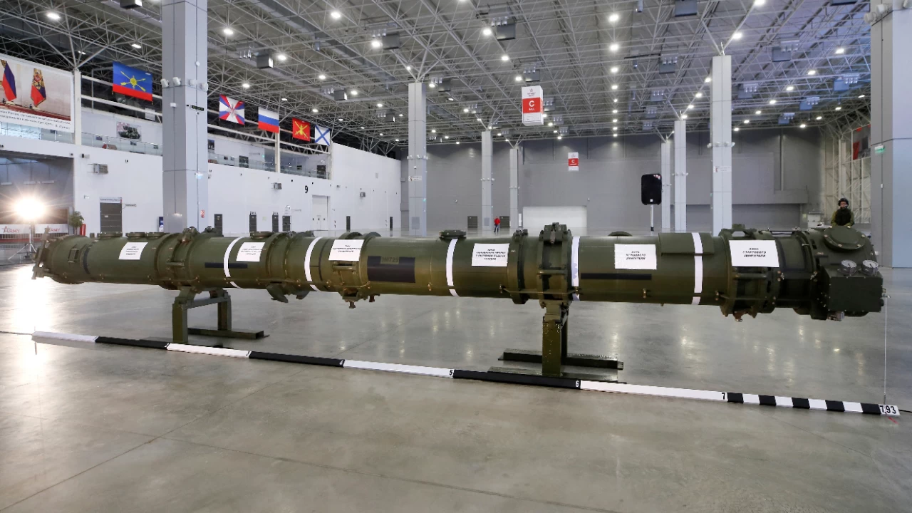 A component of the SSC-8/9M729 cruise missile system near Moscow. (Photo credit: Reuters)