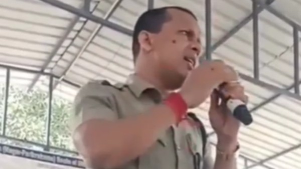 Halder, while speaking at the public event, expresses his 'shame' at witnessing women consuming liquor in front of everyone during a procession. (Photo credit: Screengrab)