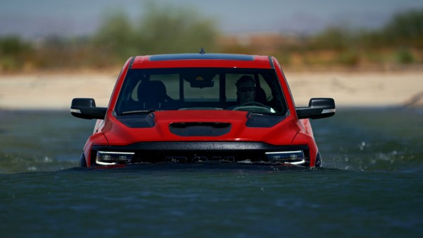 Ram 1500 TRX wading through water