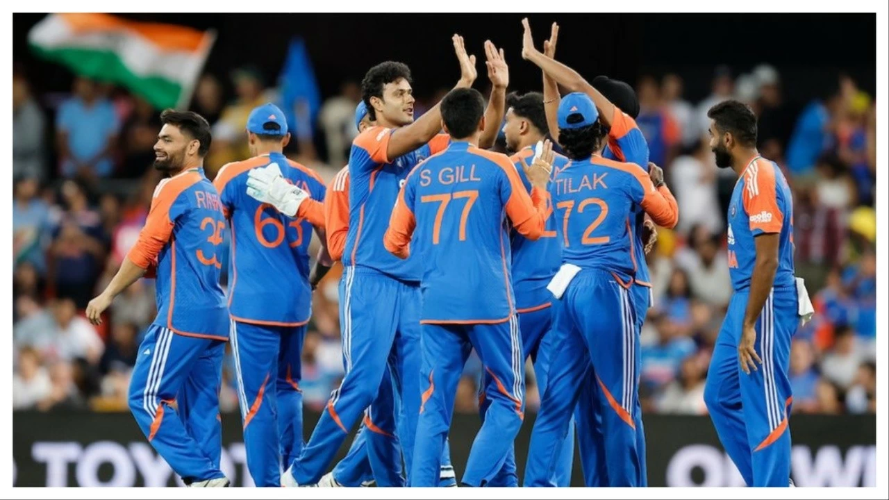 Indian players celebrate on Thursday.