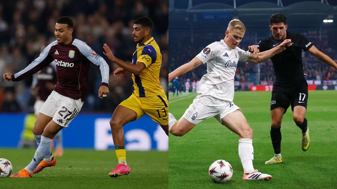 Aston Villa beat Maccabi Tel Aviv 2-0, Nottingham Forest a goalless draw against Sturm Graz.
