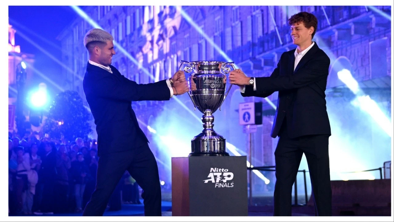 Carlos Alcaraz and Jannik Sinner compete for top spot in Turin.
