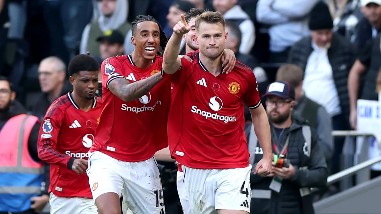 Matthijs de Ligt scored a late goal to help Man Utd rescue a point against Tottenham Hotspur.