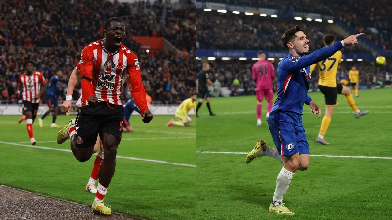 Sunderland secured a point against Arsenal, Chelsea hammered Wolves.
