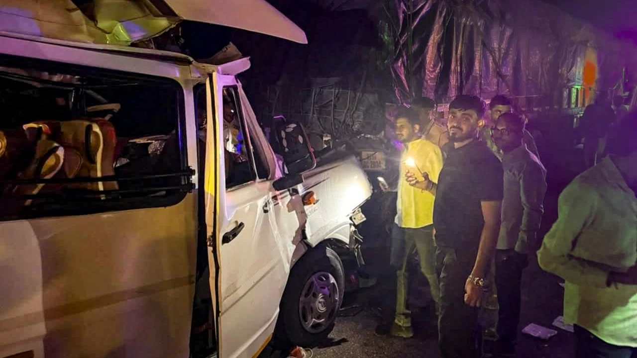 Phalodi: A tempo traveller rammed into a stationary trailer truck while carrying devotees on November 2. The mishap claimed 18 lives. (PTI Photo)
