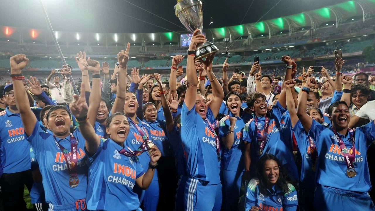 India's women's cricket team wins 2025 World Cup.