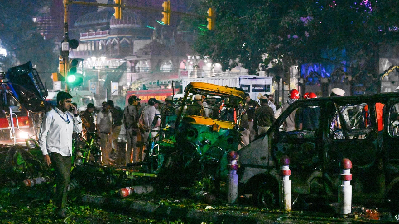 Moments after the blast, police and security personnel rushed to the blast site (Getty Images)