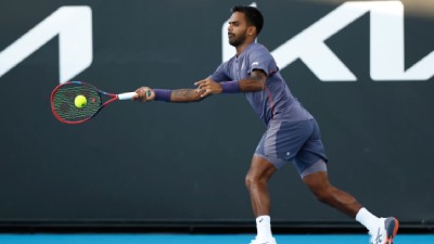 Sumit Nagal in action during a match at Australian Open 2025