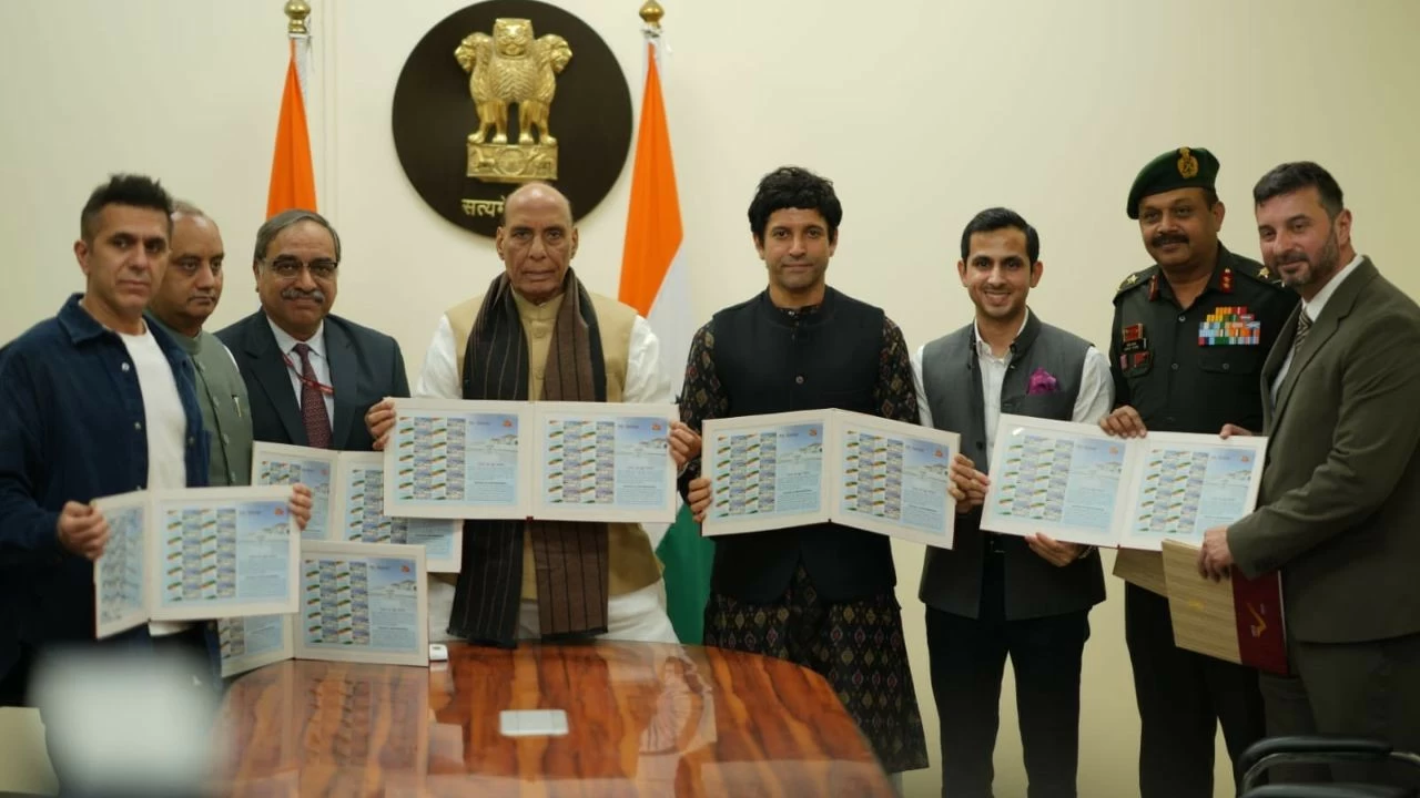 Rezang La warriors immortalised; Defence Minister launches special stamp with Farhan Akhtar’s 120 Bahadur team