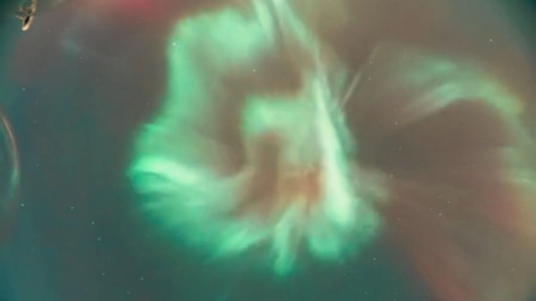 Aurora during the geomagnetic storm visible from the allsky Toolik Lake Camera operated by researchers from the University of Alaska Fairbanks. 