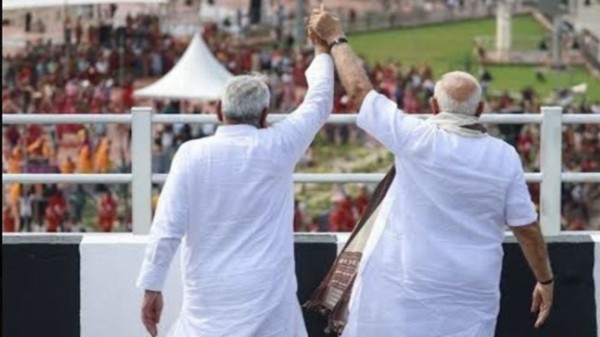 The photo was posted with a Bhojpuri caption: 