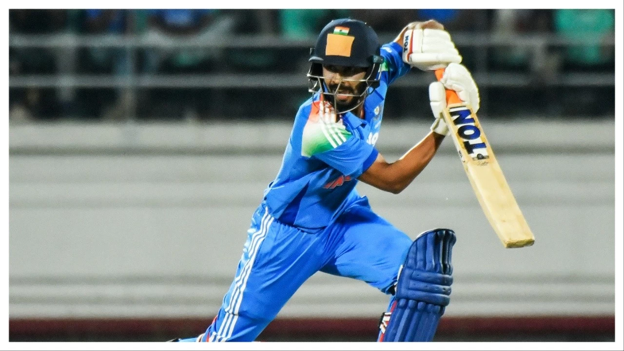 India A&#039;s Ruturaj Gaikwad in action South Africa Aon Sunday.
