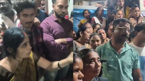 Parents protesting the death of the 13-year-old girl