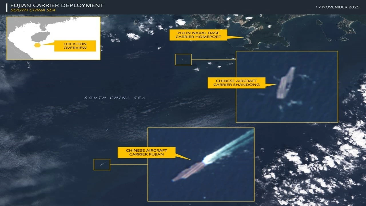 New satellite imagery shows Fujian outside China&#039;s port for the first time today. Fujian is China’s most advanced and powerful carrier yet, whose movements could reshape the balance of naval power in the Indo-Pacific.