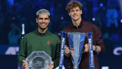Jannik Sinner defeated Carlos Alcaraz to win the ATP Finals title.