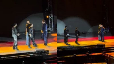 Salman Khan meets his doppelganger on stage in Qatar.